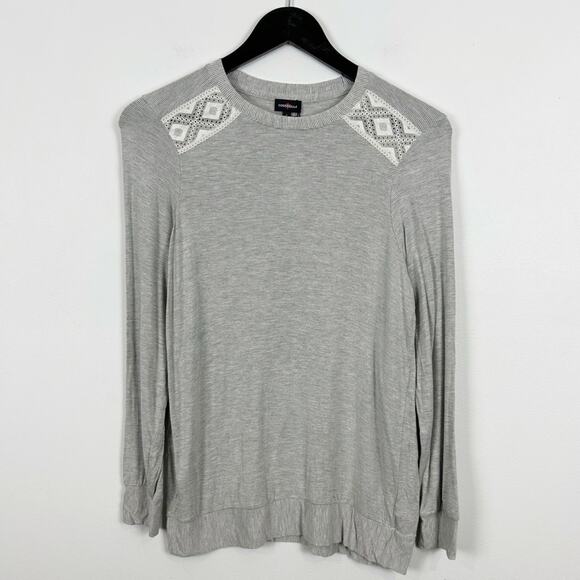 Cosabella Grey and White Striped Long Sleeve Pajama Top Size Small - Picture 1 of 7